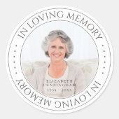 In het liefhebben van Memory Memorial Simple Elega Ronde Sticker (Voorkant)