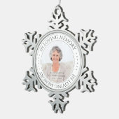 In het liefhebben van Memory Memorial Simple Elega Tin Sneeuwvlok Ornament (Rechts)