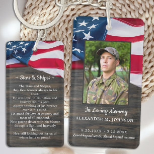 In het liefhebben van Memory Patriotic Flag Memori Sleutelhanger