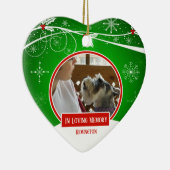 In het liefhebben van Memory Pet Red Green Kerstha Keramisch Ornament (Rechts)