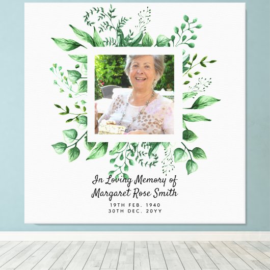 In het liefhebben van Memory PHOTO Bereavement Los Canvas Afdruk (Insitu (Houten vloer))