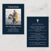 In het liefhebben van Memory Photo Blue Funeral Ca Visitekaartje (Voorkant / Achterkant)