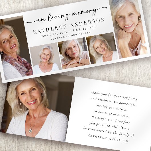 In het liefhebben van Memory Photo Collage Memoria Aankondiging