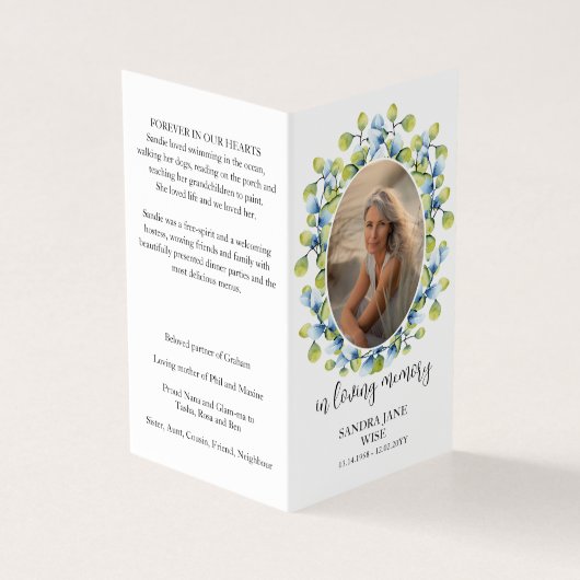 In het liefhebben van Memory Photo Funeral Prayer  Kaart (Buitenkant)