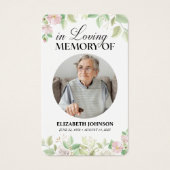 In het liefhebben van Memory Photo Funeral Prayer  Visitekaartje (Voorkant)
