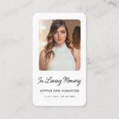 In het liefhebben van Memory Photo Funeral Prayer  Visitekaartje (Voorkant)