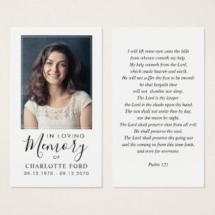 In het liefhebben van Memory Photo Funeral Prayer  Visitekaartje