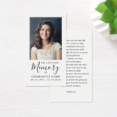 In het liefhebben van Memory Photo Funeral Prayer  Visitekaartje (Bureau)