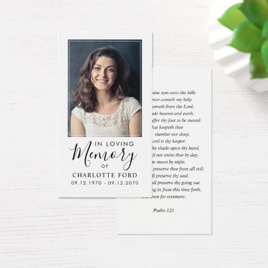 In het liefhebben van Memory Photo Funeral Prayer Visitekaartje (Bureau)