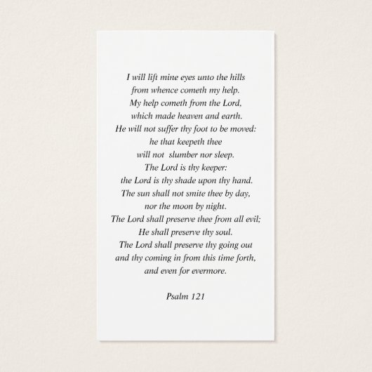 In het liefhebben van Memory Photo Funeral Prayer  Visitekaartje (Achterkant)