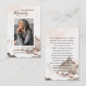 In het liefhebben van Memory Photo Funeral Prayer  Visitekaartje (Voorkant / Achterkant)