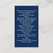 In het liefhebben van Memory Photo Funeral Prayer  Visitekaartje (Achterkant)