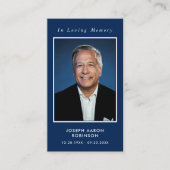 In het liefhebben van Memory Photo Funeral Prayer  Visitekaartje (Voorkant)