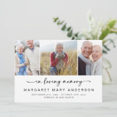 In het liefhebben van Memory Photo Funeral Sympath Kaart (Staand voorkant)