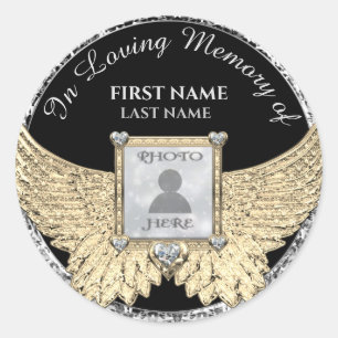 In het liefhebben van Memory Photo Memorial Diamon Ronde Sticker