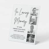 In het liefhebben van Memory Photo & Names Wedding Reclamebord Met Voetstuk (Voorkant)