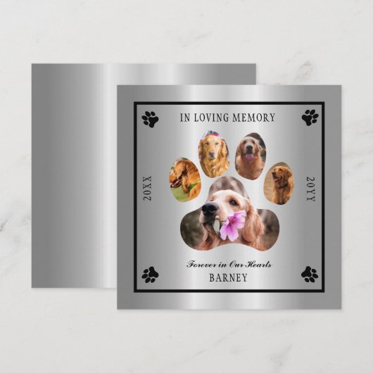 In het liefhebben van Memory Photo Pet Memorial -  Kaart (Voorkant / Achterkant)