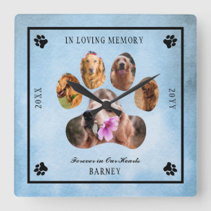 In het liefhebben van Memory Photo Pet Memorial -  Vierkante Klok