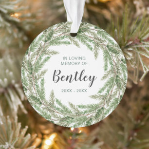 In het liefhebben van Memory Pine WreatPhoto Pet M Ornament