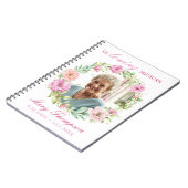 In het liefhebben van Memory Pink Floral WreatPhot Notitieboek (Linkerzijde)