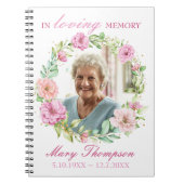 In het liefhebben van Memory Pink Floral WreatPhot Notitieboek (Voorkant)