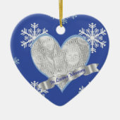 In het liefhebben van Memory Snowflake Photo Heart Keramisch Ornament (Voorkant)
