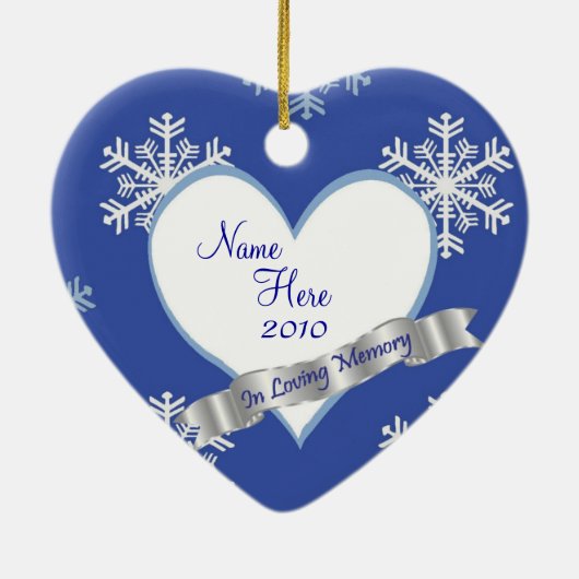 In het liefhebben van Memory Snowflake Photo Heart Keramisch Ornament (Achterkant)