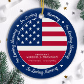 In het liefhebben van Memory Veteran American Flag Keramisch Ornament