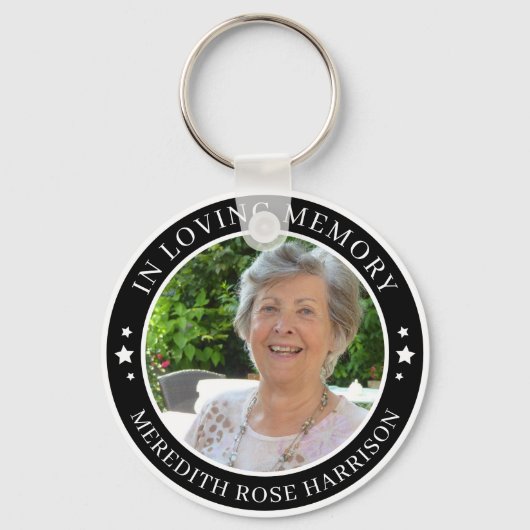 In het liefhebben van Memory White Stars Black Pho Sleutelhanger (Voorkant)