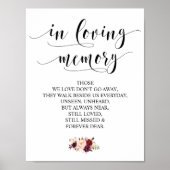 In het liefhebbende geheugen Wedding Memorial Tabl Poster (Voorkant)