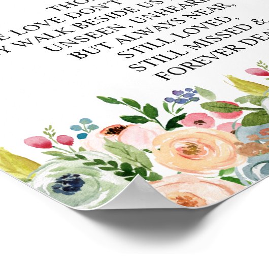 In het liefhebbende geheugen Wedding Memorial Tabl Poster (Hoek)