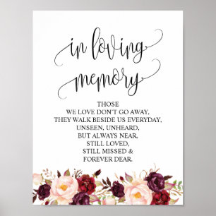 In het liefhebbende geheugen Wedding Memorial Tabl Poster