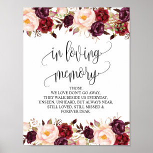 In het liefhebbende geheugen Wedding Memorial Tabl Poster