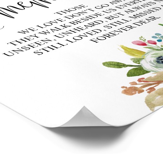 In het liefhebbende geheugen Wedding Memorial Tabl Poster (Hoek)