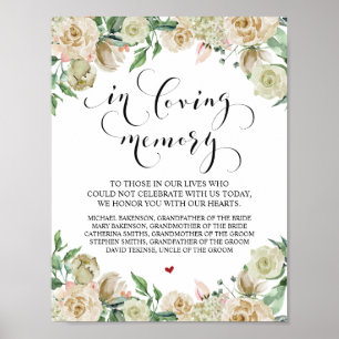In het liefhebbende Memorial Table Sign Poster