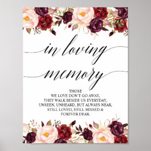 In het liefhebbende Memorial Table Sign Poster