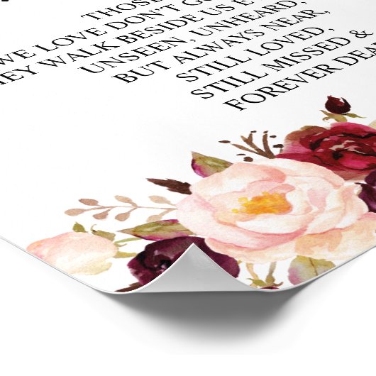 In het liefhebbende Memorial Table Sign Poster (Hoek)