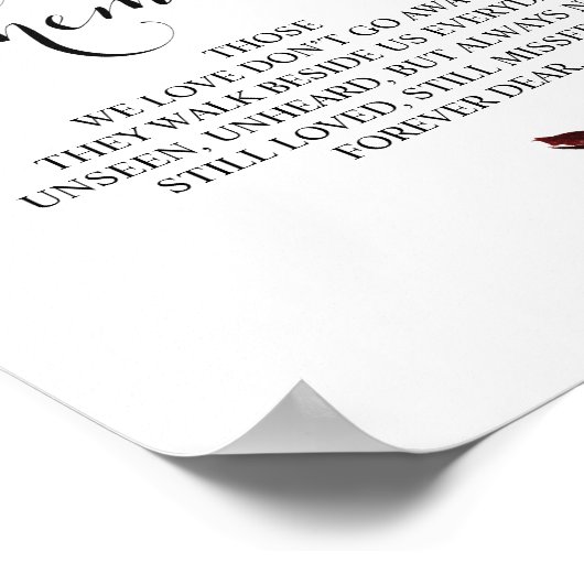 In het liefhebbende Memorial Table Sign Poster (Hoek)