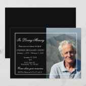 In het liefhebbende Memory Memorial Service Photo  Kaart (Voorkant / Achterkant)