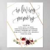 In het liefhebbende Memory Wedding Memorial Table  Poster (Voorkant)