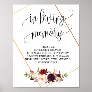 In het liefhebbende Memory Wedding Memorial Table  Poster