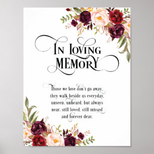 In het liefhebbende Memory Wedding Memorial Table  Poster
