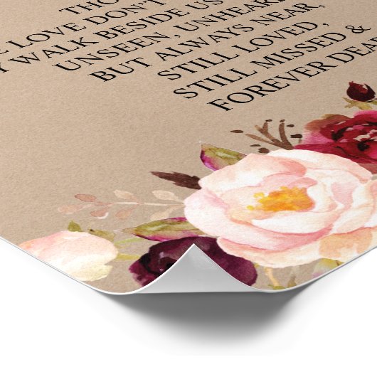In het liefhebbende Memory Wedding Memorial Table  Poster (Hoek)