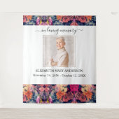 In het liefste geheugen Foto Moody Floral Memorial Wandkleed (Voorkant)