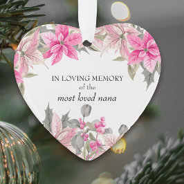 In het liefste geheugen roze Poinsettia Heart Shap Ornament