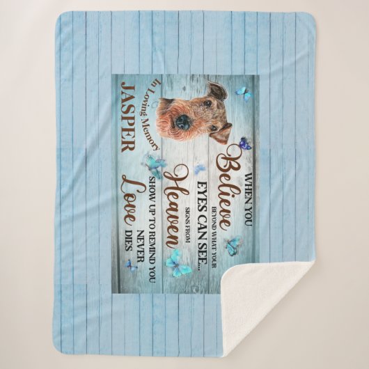 In het liefste geheugen van Dog denken Airedale do Sherpa Deken (Voorkant)