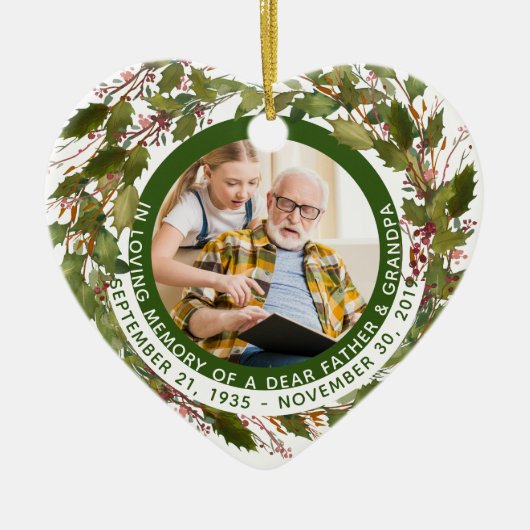 In het liefste geheugen van vader opa Memorial Ker Keramisch Ornament (Voorkant)