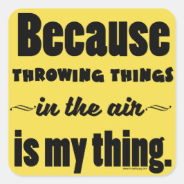 In het luchtheet Discus Javelin Hammer Gift Vierkante Sticker