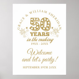 In het maken 50e Jubileum welkomstbord Poster