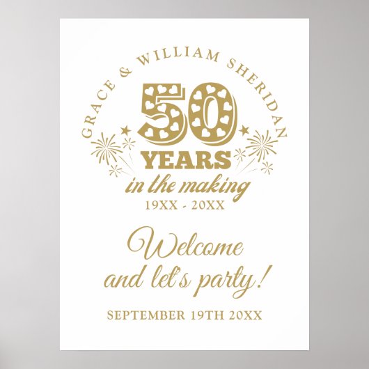 In het maken 50e Jubileum welkomstbord Poster (Voorkant)